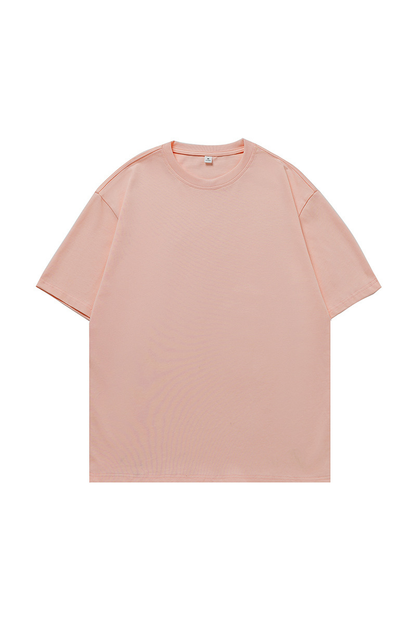 Men's Summer Japanese Loose Cotton Solid Crewneck Basics Tee
