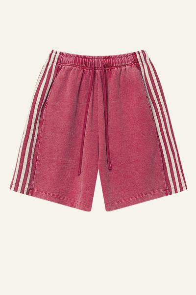 Men's Cotton Streetwear Washed Three side stripes Shorts