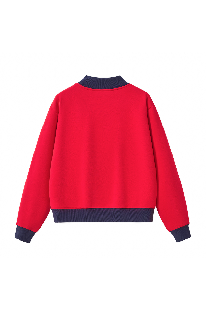 Unisex Fall Winter Colorblock Cross-Neck Cropped Sweatshirt