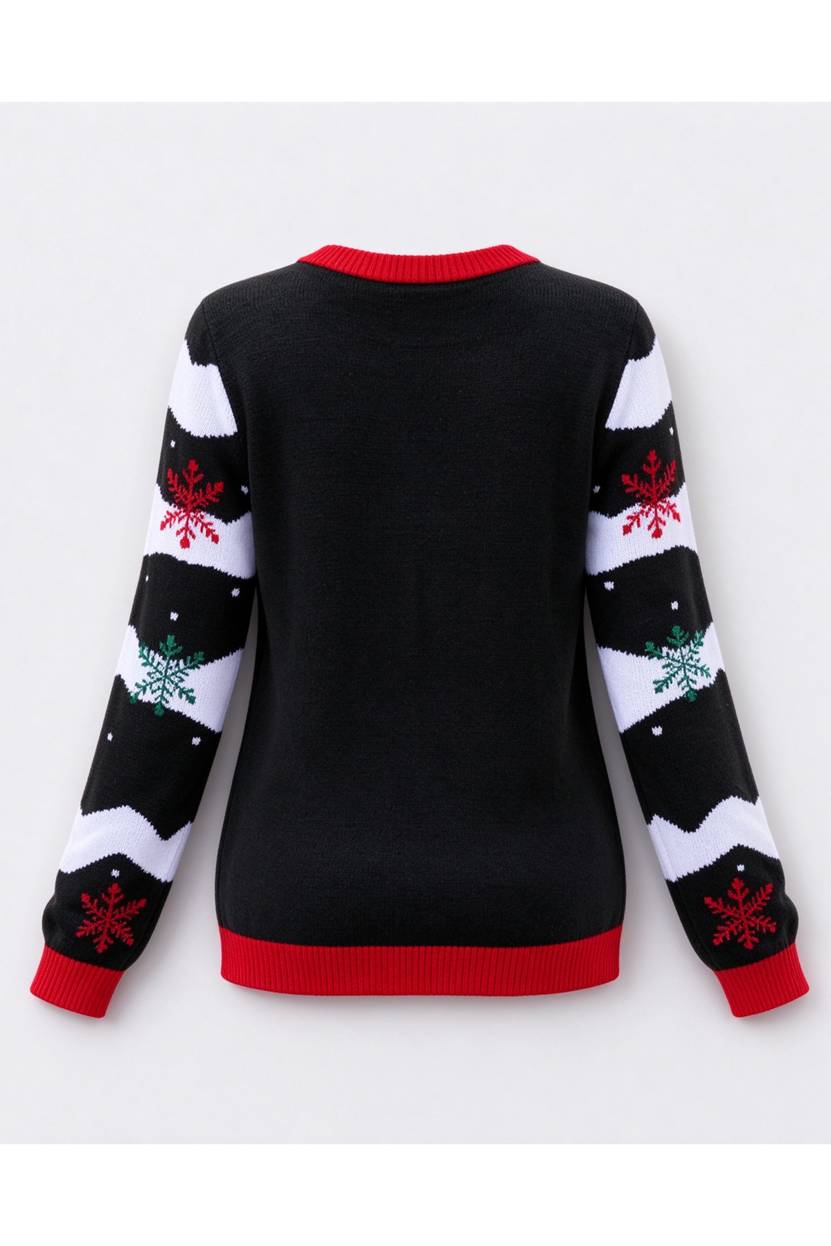 Women's Fall Christmas Red AOP Snowflake Knit Sweater