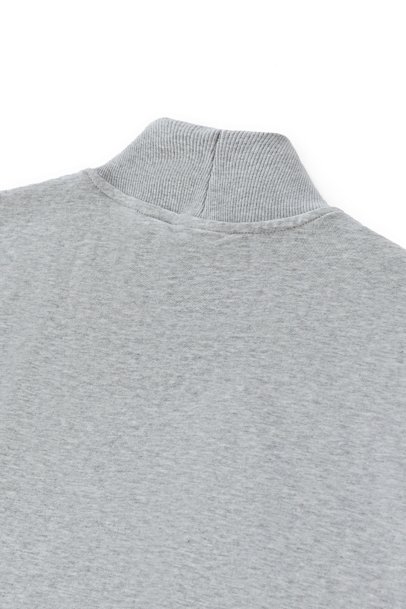 Women Spring Cotton Blend Mock Neck Cropped Sweatshirt