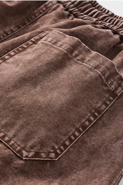 Men All Season Vintage Washed Wide Leg Scimitar Pants