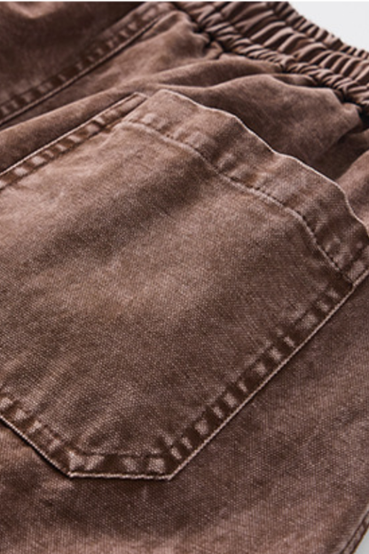 Men All Season Vintage Washed Wide Leg Scimitar Pants