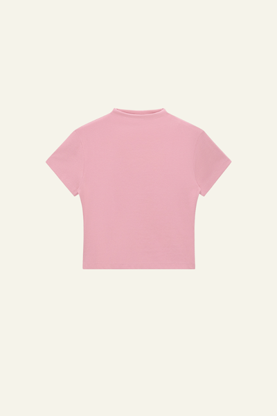 Women's Streetwear  High-neck Slim  Dopamine  T-shirt
