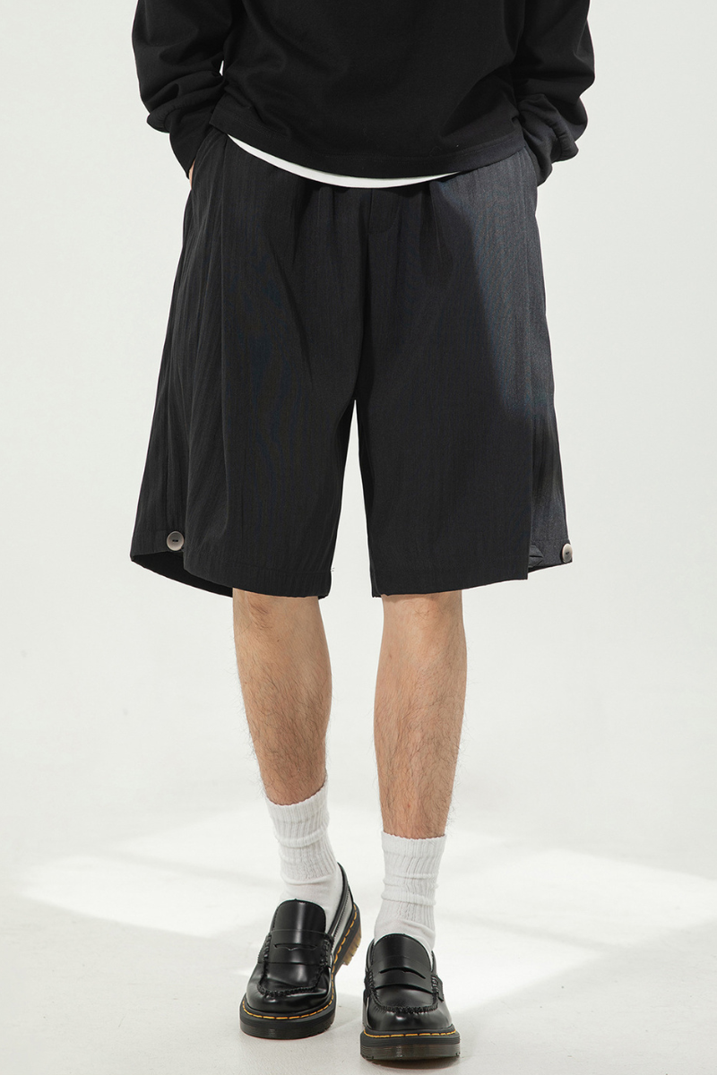 Men's Summer Crinkled Relaxed Straight 5" Button Hem Shorts