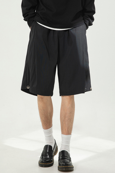 Men's Summer Crinkled Relaxed Straight 5" Button Hem Shorts