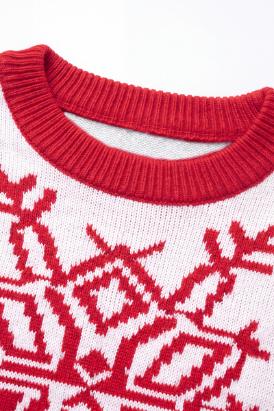 Women Fall Clothing Christmas Nordic Snowflake Sweater