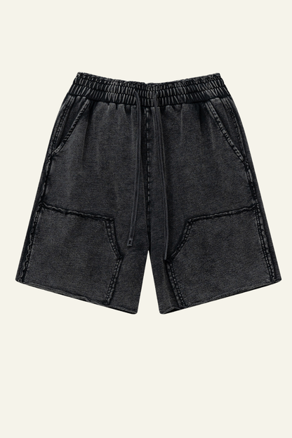 Men's Cotton Streetwear Vintage Tie-Dye Patchwork Shorts