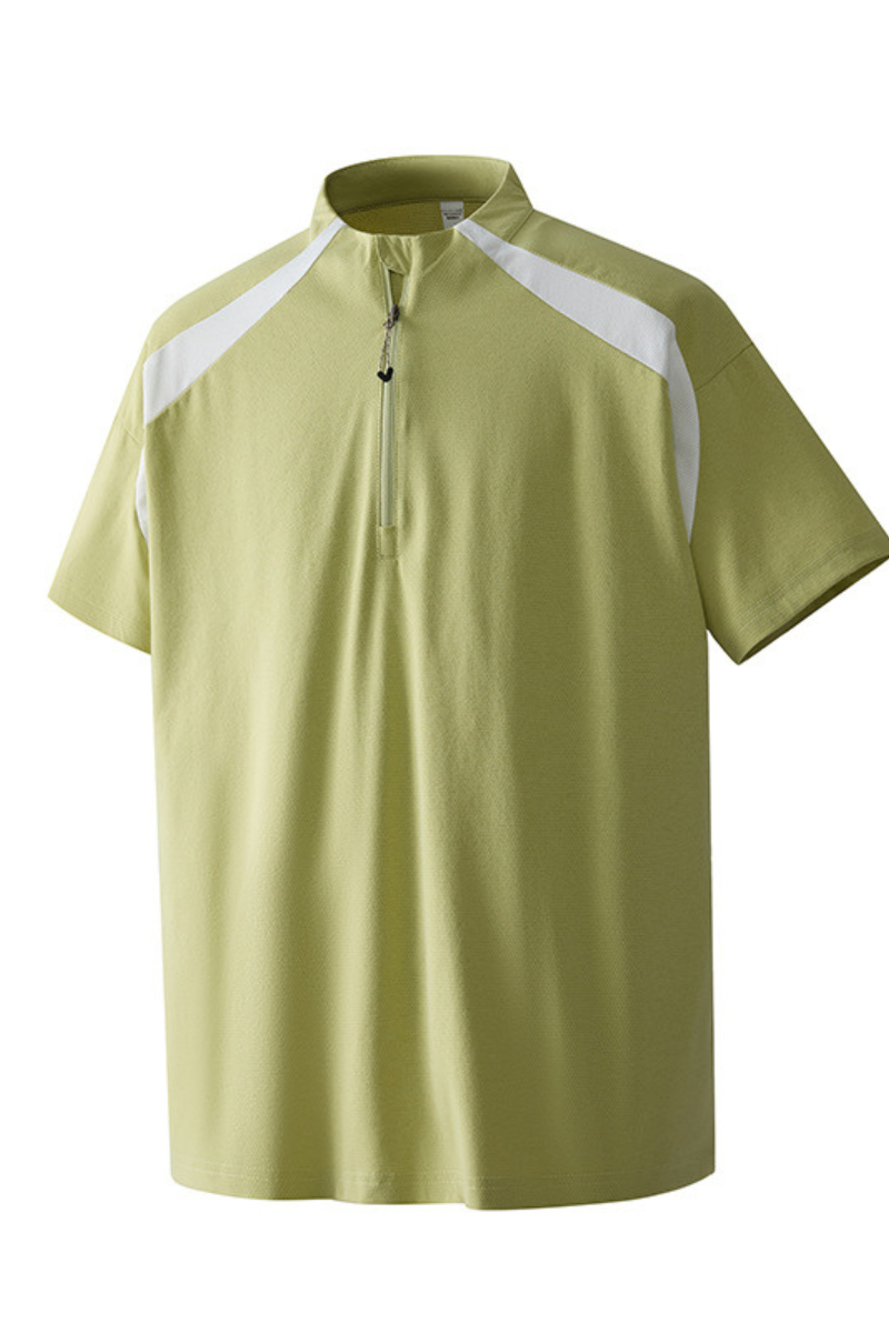 Men's Summer Outdoor Mint Half Zip Quick Dry Tee