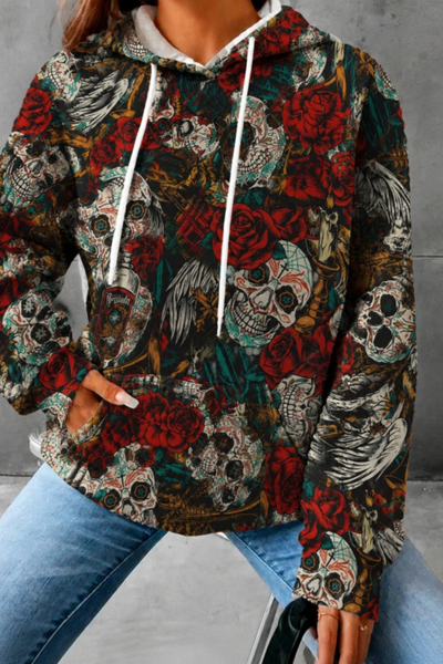 Unisex Fall Clothing Halloween Waffle Knit Graphic Hoodie