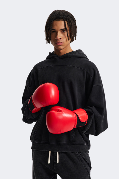 Men's Cotton Streetwear Washed Drop-Shoulder Hoodie