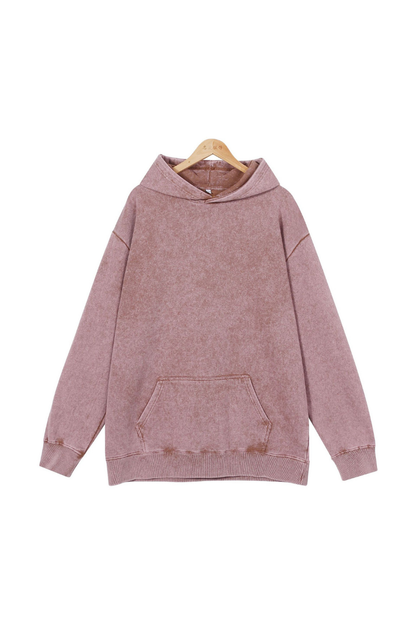 Women Fall 400G Washed Vintage Loopback Pullover Hoodie