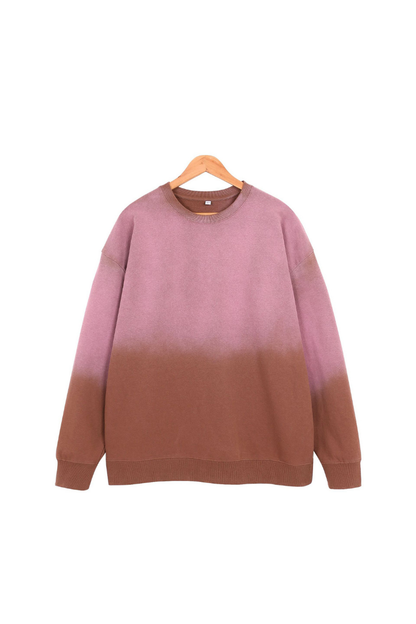 Unisex Fall Sandblasted Gradient Oversized Sweatshirt