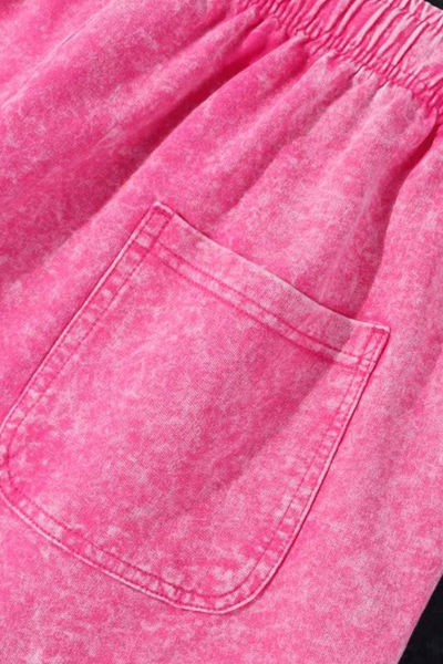 Unisex Summer 5-Inch Vintage Wax-Washed Distressed Shorts