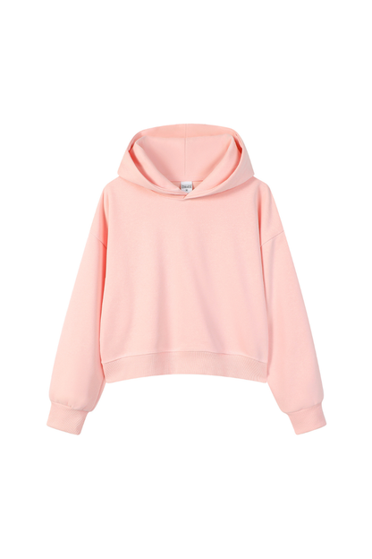 Women Fall 350gsm Cropped Drop Shoulder Pullover Hoodie