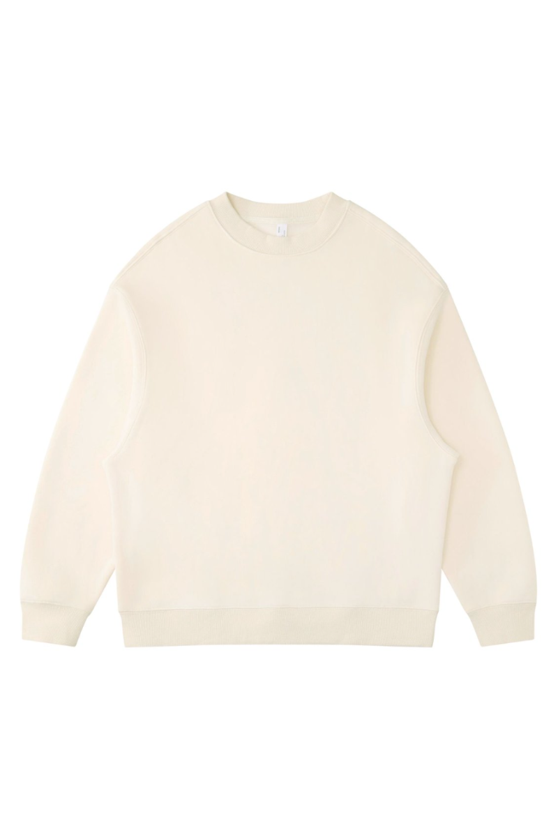 Unisex Fall Winter Fleece-Lined Loose Crewneck Sweatshirt