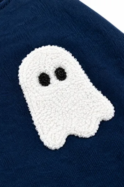 Women Fall Clothing Halloween Ghost Patch Sweatshirt