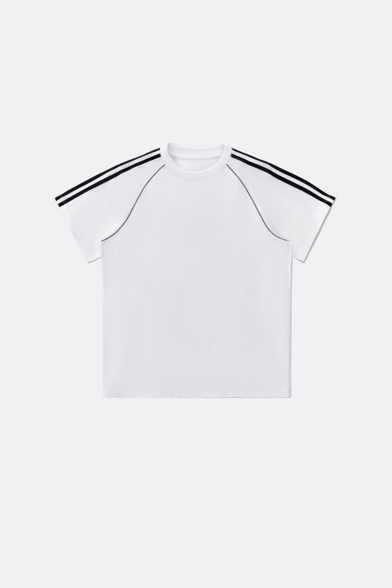 Women's Cotton Streetwear Color-blocked Patchwork T-shirt