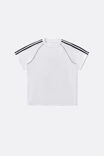 Women's Cotton Streetwear Color-blocked Patchwork T-shirt