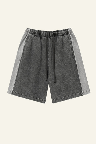 Men's Cotton Streetwear Color-Block Vintage Patchwork Shorts