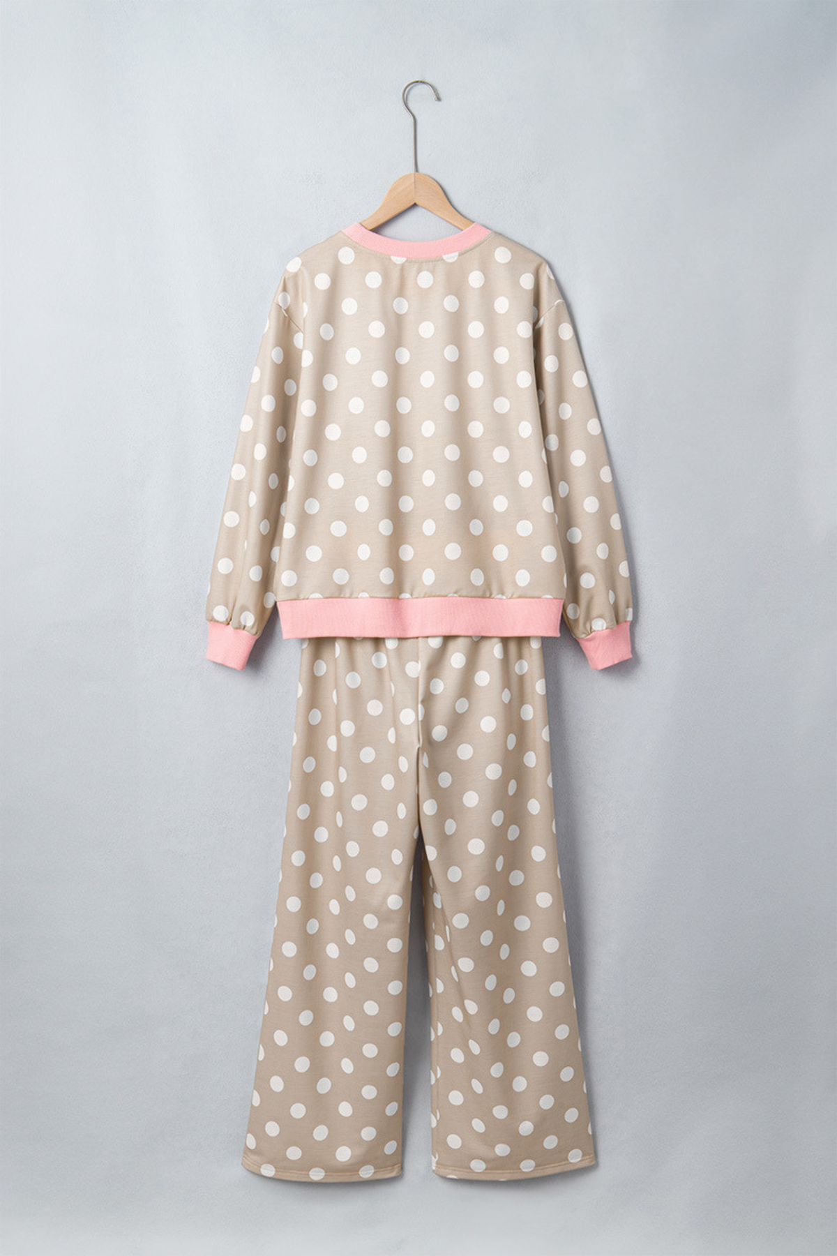 Women's Fall Polka Dot Colorblock Multi-Pocket 2 Piece Set