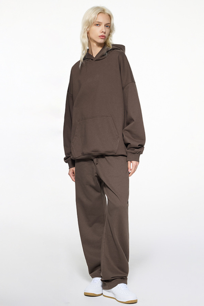 Women's Fall Winter 430g Terry Drawstring Hoodie Set