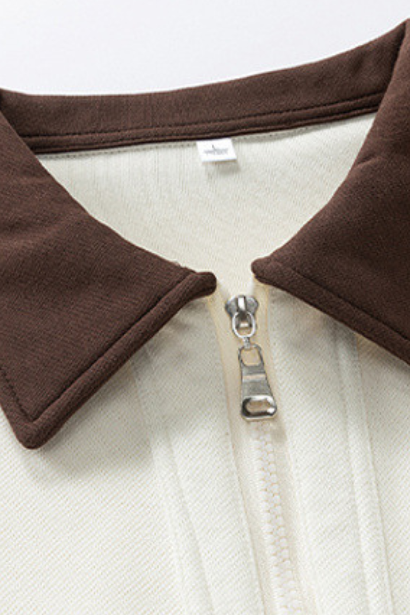 Men's Fall Half-Zip Collared Game-Day Polo Sweatshirt