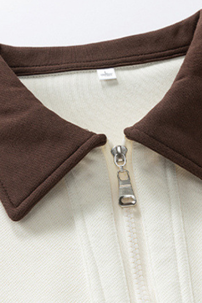 Men's Fall Half-Zip Collared Game-Day Polo Sweatshirt