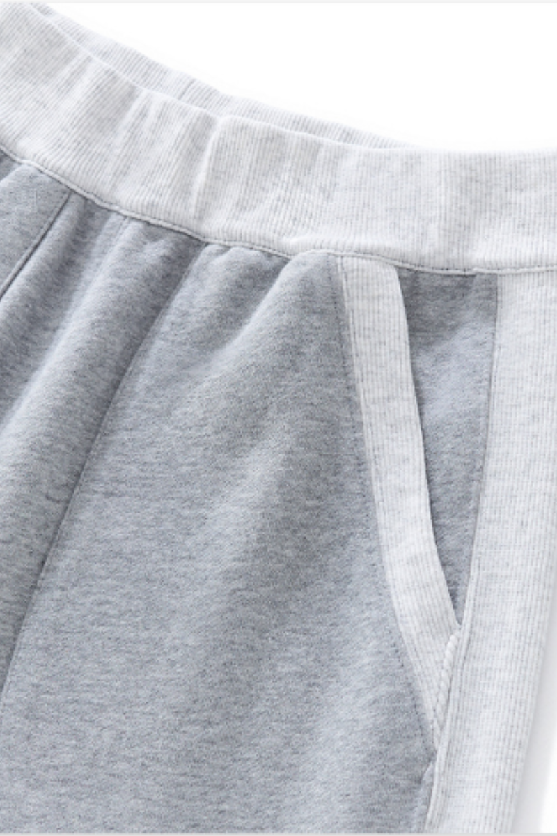 Women Fall 100% Cotton Wide Leg Raw Hem Pocket Sweatpants