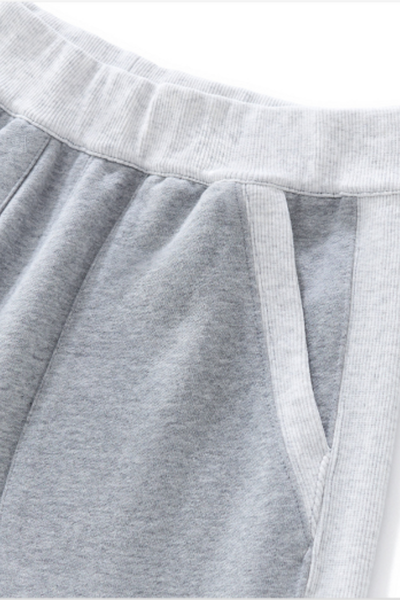 Women Fall 100% Cotton Wide Leg Raw Hem Pocket Sweatpants