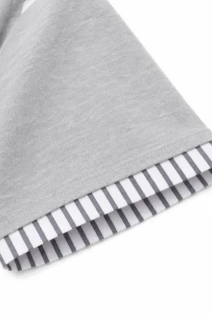 Men's Summer Layered Stripe-Spliced Short-Sleeve T-Shirt