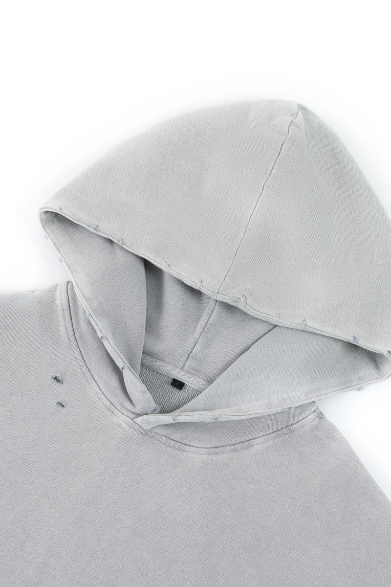 Women Fall Clothing Snow Washed Cropped Heavyweight Hoodie