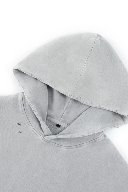 Women Fall Clothing Snow Washed Cropped Heavyweight Hoodie