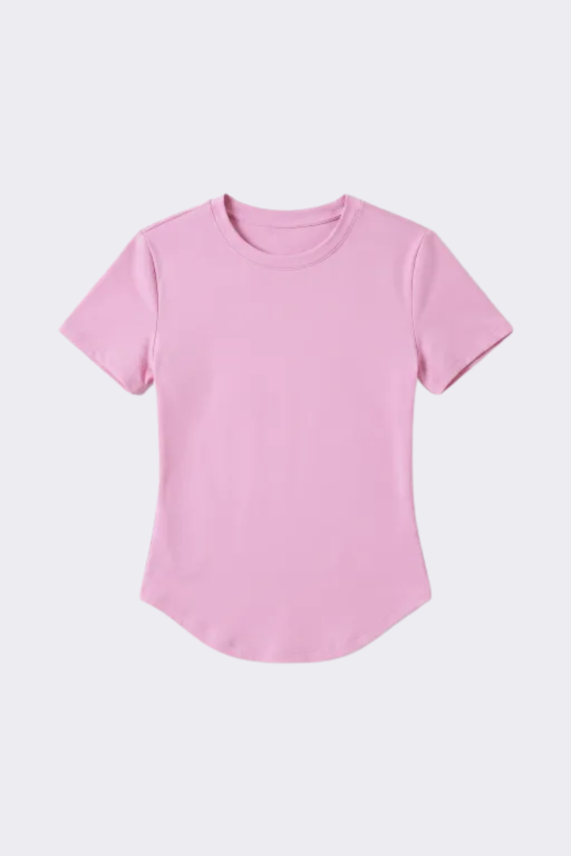 Women's Outdoor Yoga Gym Tight Run Tee - Crewneck