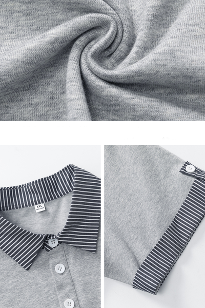 Men's Summer Cuff Contrast Mock Layer Miu Polo