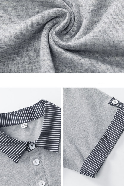 Men's Summer Cuff Contrast Mock Layer Miu Polo