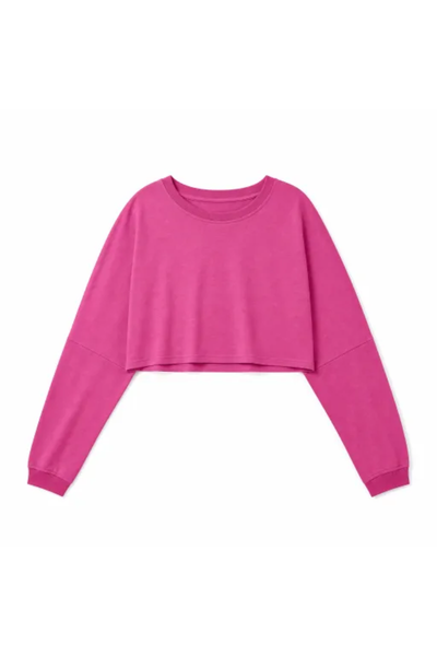 Women Spring Lightweight Cropped Drop Shoulder Workout Top