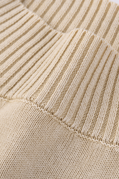 Women Fall Clothing Snow Washed Balloon Sleeve Knit Sweater