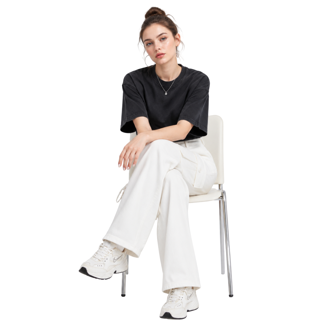 Women's High Waist Multi-Pocket Wide Leg Cargo Jeans
