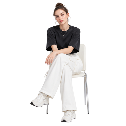 Women's High Waist Multi-Pocket Wide Leg Cargo Jeans