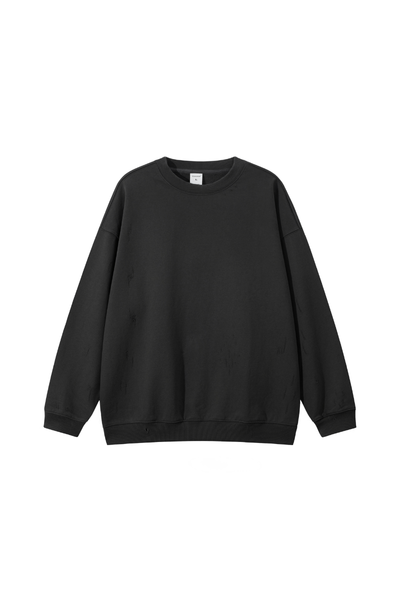 Unisex Fall Clothing Washed Distressed Oversized Sweatshirt