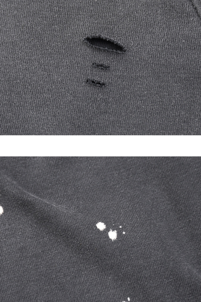 Women's Summer Distressed Layered Ripped Long-Sleeve Tee