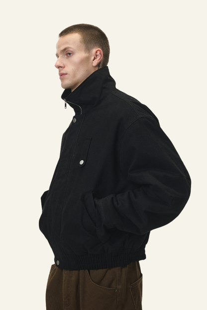 Men's Streetwear Detachable Collar Fleece Stand Jacket
