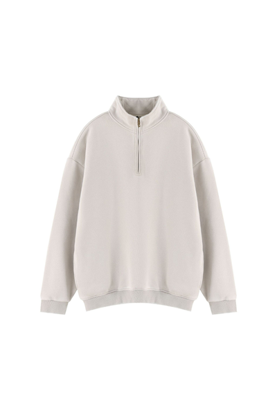 Unisex Fall Clothing Warm Vintage Half Zip Sweatshirt