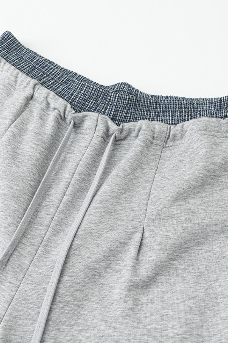 Men's Streetwear Double-Waistband Straight Leg pants.