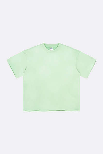 Unisex Streetwear Washed Distressed Curled Hem T-shirt