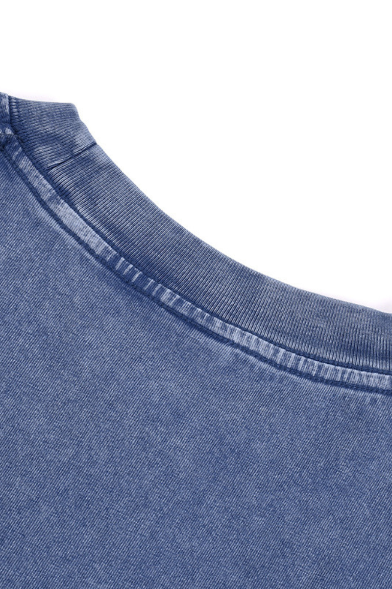 Men's Summer American Retro Heavy Snow Wash Batik Tee