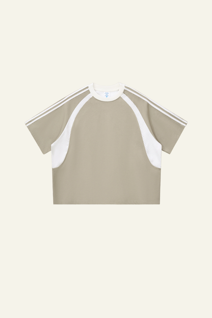 Men's  Cotton Side Striped Color Block Streetwear T-shirt.