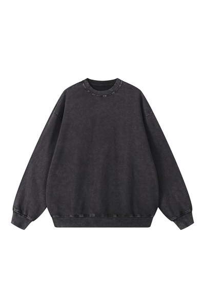 Men Fall Clothing 360G Snow Wash Crewneck Sweatshirt
