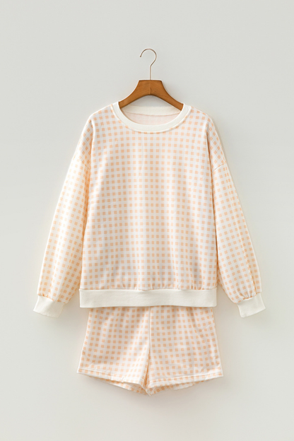 Women's Plaid Multi Pocket Fall Casual 2 Piece Set